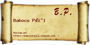 Babocs Pál névjegykártya