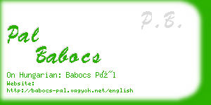 pal babocs business card